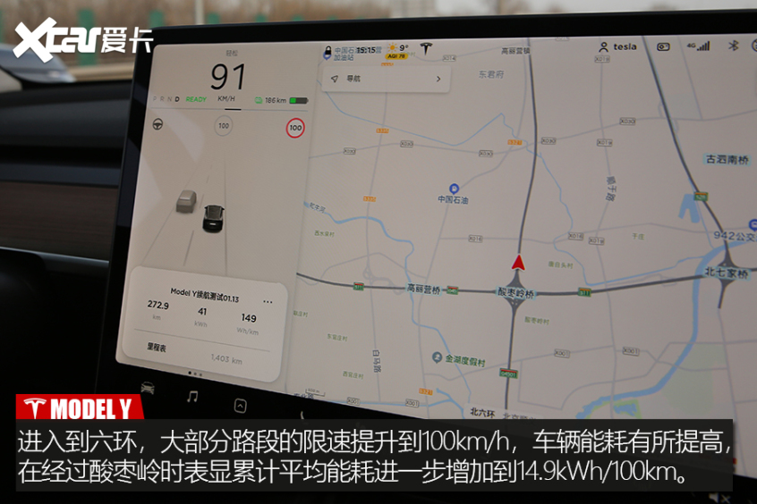 Model Y能耗表现
