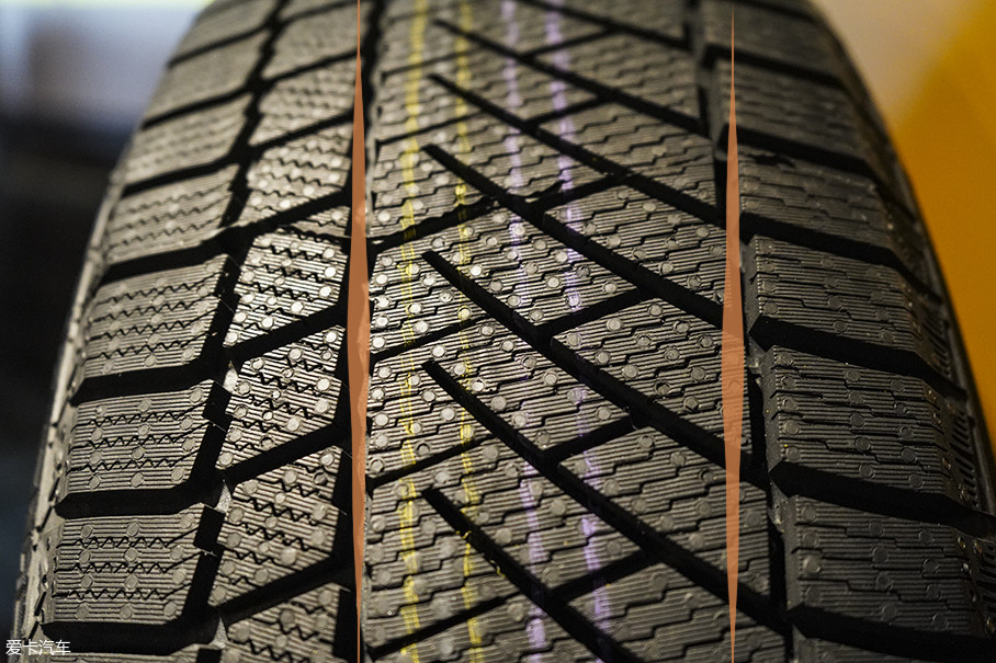 轮胎表面的"成对花纹块"技术,带来的是优异"干地"抓地力和操控性.
