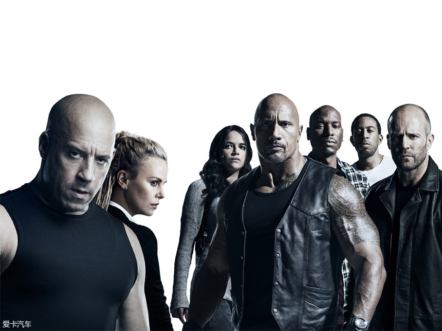 五,车速越快头发越少:在《速度与激情8》的七大主演中,除两位女士外
