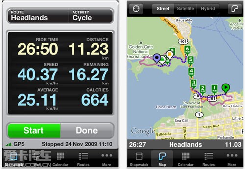 Cyclemeter GPS计算骑车耗热量